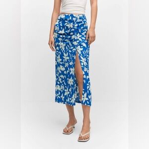 Mango Blue and White Patterned Dress